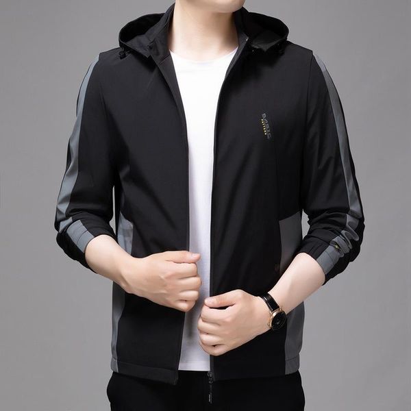 

men's jackets designer brand casual fashion hooded patchwork mens and coats windbreaker autumn winter men clothing, Black;brown