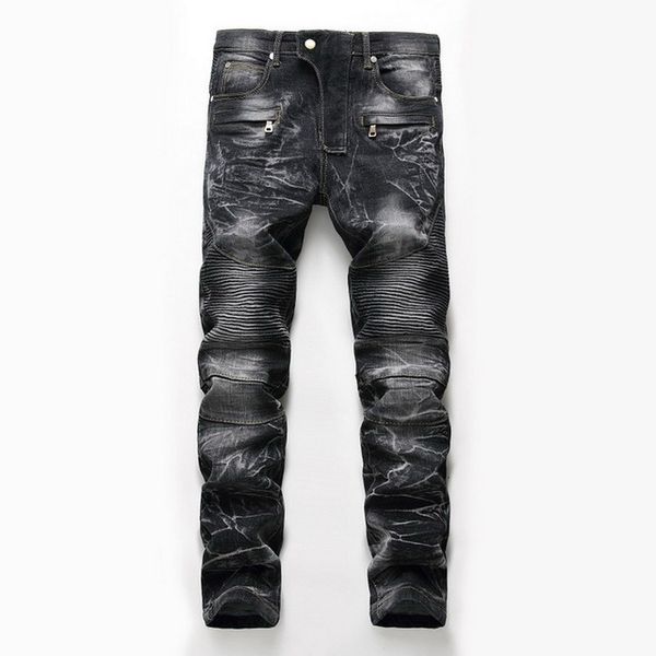 

fashion jeans denim designer for men's bike moto stretch straight oversize 28-38 40 42 2021 spring sutumn winter hip hop punk streetwea, Blue