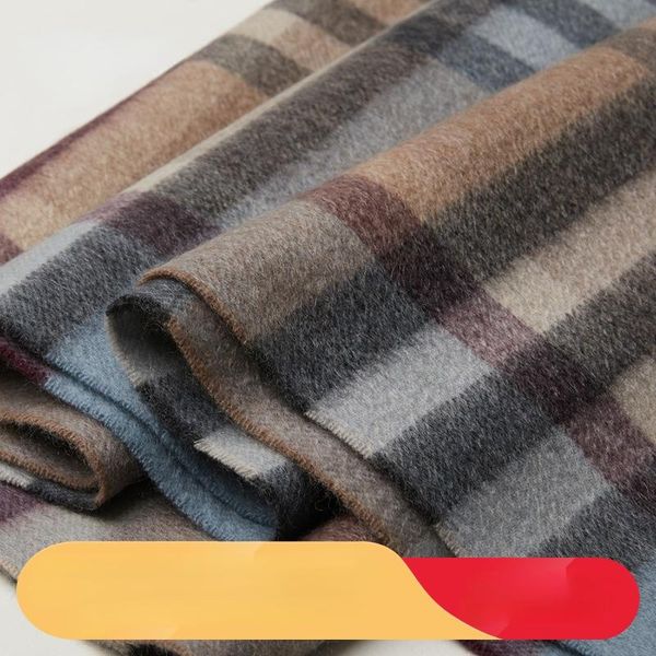 

scarves men scarf pure cashmere thickened warm tassel plaid business in autumn and winter., Blue;gray