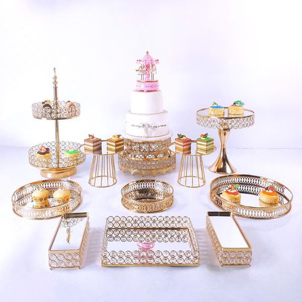 

other bakeware 12pcs crystal squere cake stand set birthday party macaron cupcake rack for wedding