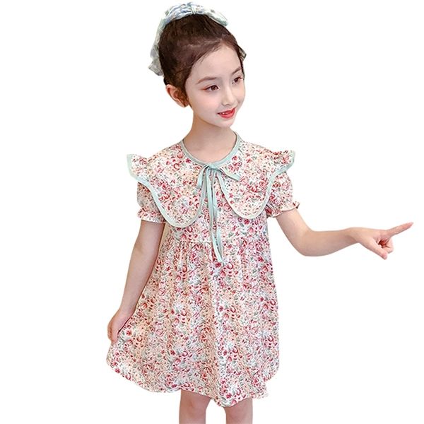 

girl dresses floral pattern s' summer children party casual style clothes 6 8 10 12 14 210527, Red;yellow