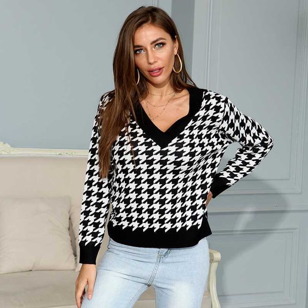 

women's sweaters sweater autumn/winter slim v-neck wild knit trend zt2l, White;black