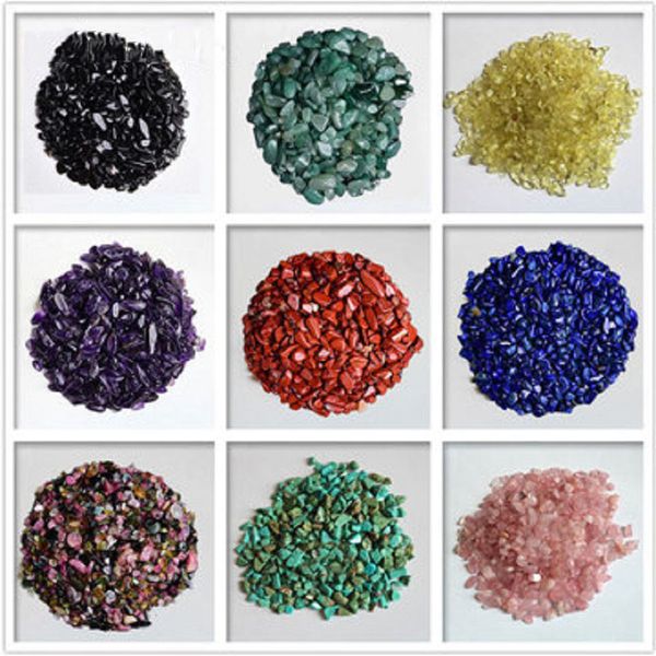 Natural Crystal Crystal Mineral Cura Arte Reiki Raw Energy Crush Stone Degaussed Quartz Gem 1 Pack é 100 gramas (5 ~ 7mm)