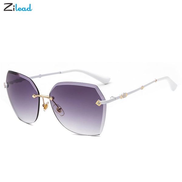 

sunglasses zilead vintage fashion oversized rimless women famous design diamond square sun glasses for female, White;black