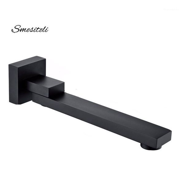 

solid brass matte black finish swivel bath spout outlet basin bathtub square g1/2 wall end filter bathroom faucet1