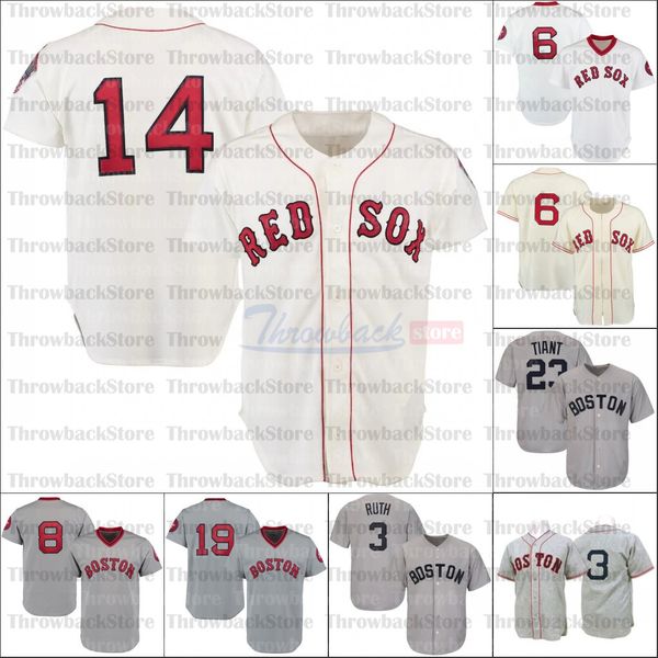 

baseball the home jerseys grey white cream 3 ruth 8 yastrzemski 23 tiant, Blue;black