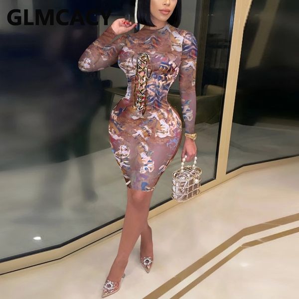 

women long sleeve renaissance printed dress lace upfront bodyon dresses 210702, Black;gray