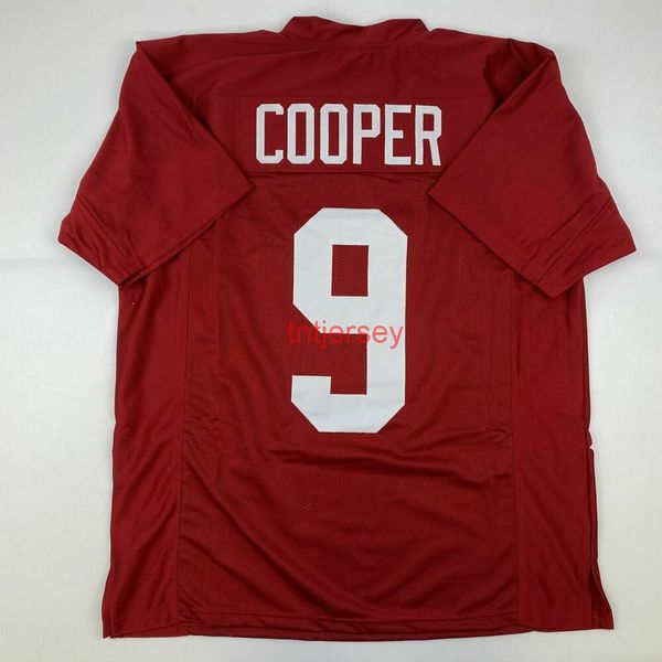 CUSTOM New AMARI COOPER Alabama Red College Maglia da calcio cucita AGGIUNGI QUALSIASI NUMERO DI NOME