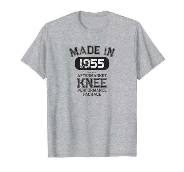 

knee surgery recovery gift made in 1955 tshirt, White;black