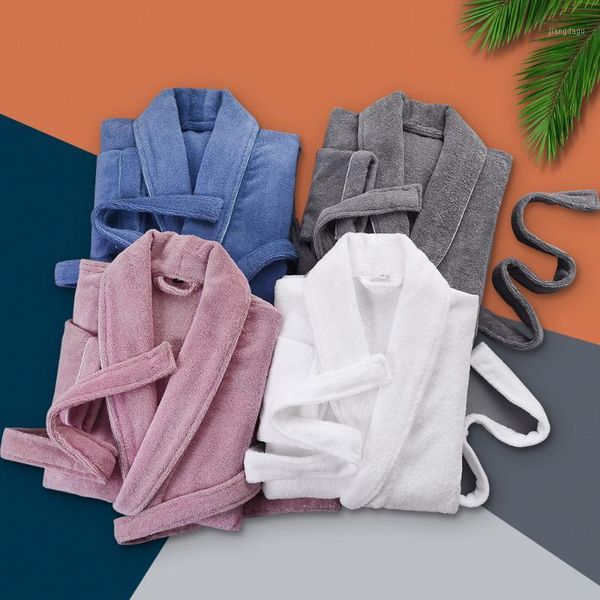 

men's sleepwear winter men robes 100% cotton pajamas long sleeve solid kimono male bathrobe leisure loungewear dressing gown, Black;brown
