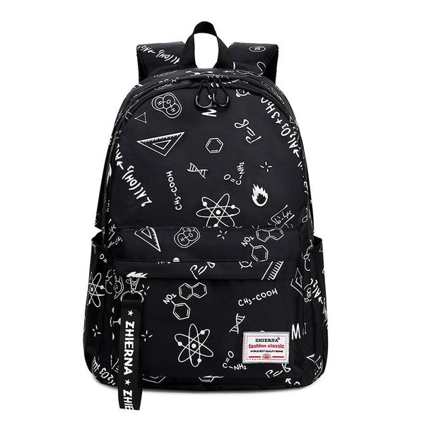 

backpack men and women middle school students printed bag casual burden relieving fashion outdoor travel