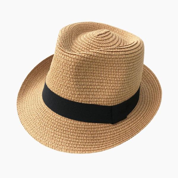 

wide brim hats children's straw hat summer women's folding bucket sun men's suit cap style breathable panamanian, Blue;gray