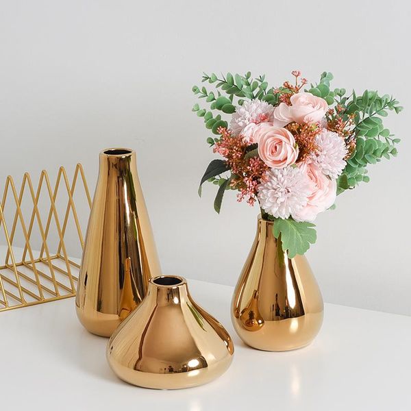 

vases modern luxury gold ceramic vase decoration home decor art nordic flower arrangement living room household