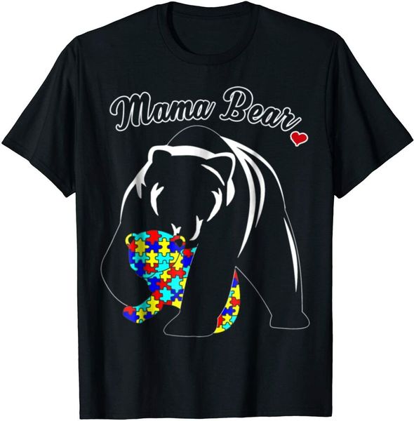 

mama bear autism awareness t shirt love support mo t-shirt size s-5xl, White;black