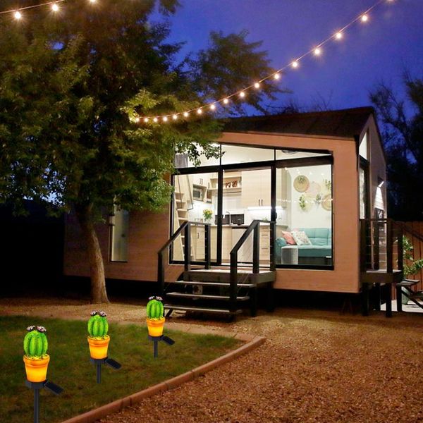 

lawn lamps solar lights led lamp sensor control pineapple cactus shape outdoor waterproof garden light yard decoration