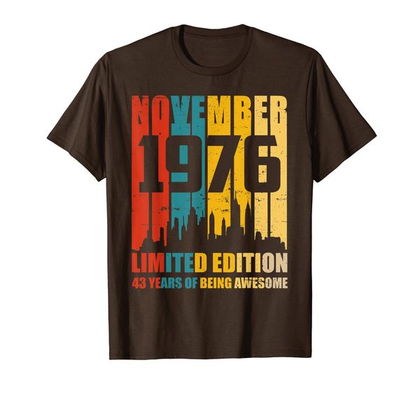 

awesome since november 1976 vintage 43rd birthday t-shirts, White;black