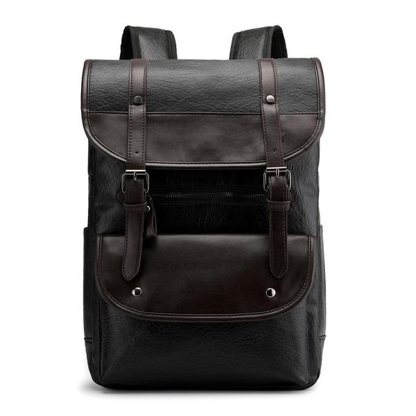 Outdoor-Taschen Vintage Männer Rucksack für Teenager Schule männlich große Kapazität Laptop Rucksäcke Leder Reisen