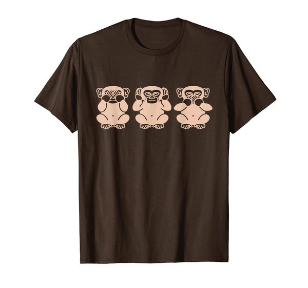 

see no evil,hear no evil,speak no evil t-shirt.three monkeys, White;black