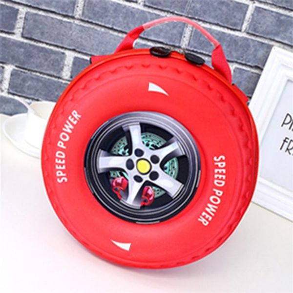 

funny design 3d dar tire shape kindergarten student school bag boy girls children zipper backpack mochila #40 bags