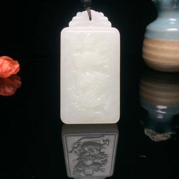 

lockets exquisite hetian yulong pendant h9#, Silver