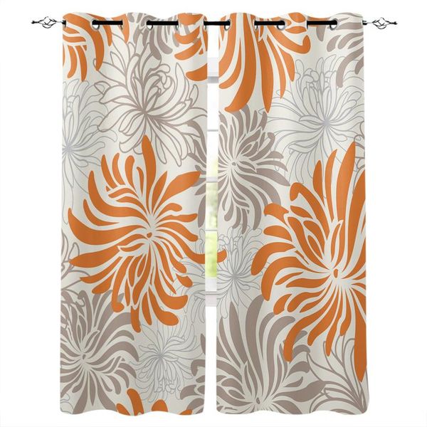 

curtain & drapes grey chrysanthemum texture retro blackout curtains for bedroom living room luxury window treatments