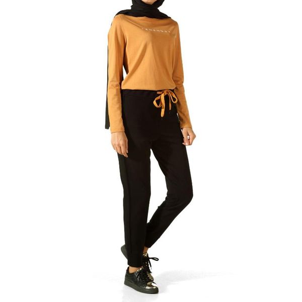 

women's pants & capris hijab lace up sweatpants, Black;white