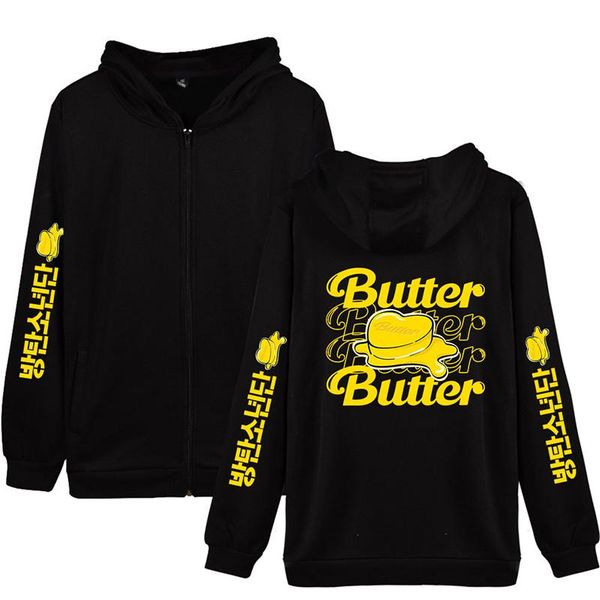 

men's hoodies & sweatshirts fashion butter hoodie men women zipper jackets pocket long sleeve zip up harajuku hooded, Black