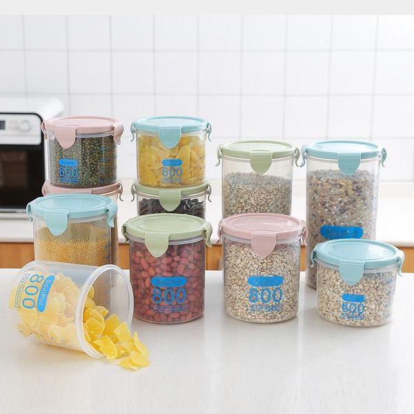 

storage bottles & jars transparent plastic sealed food grain refrigerator tank kitchen box