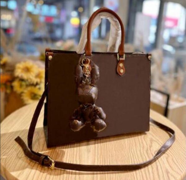 

fashion designers onthego shopping bags with dog pendant crossbody book handbag embossed women tote handbags purse 0123#