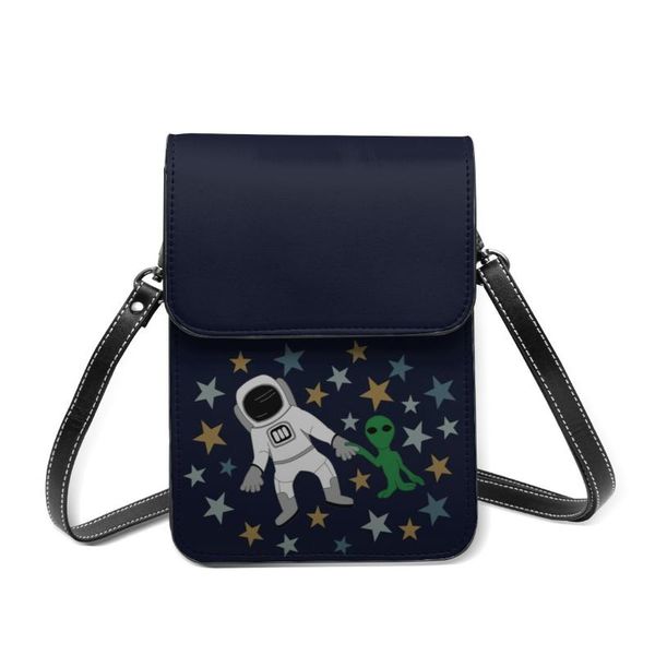 

evening bags alien shoulder bag vintage leather shopping mobile phone female gift