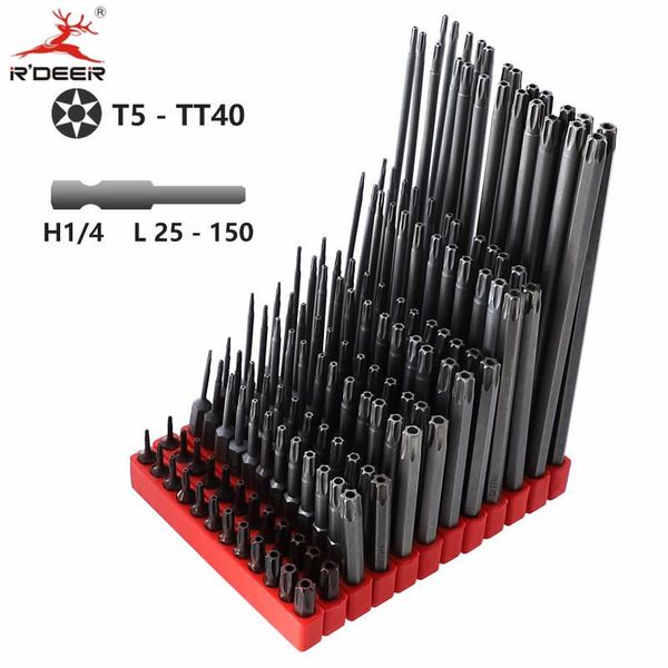 

25-150mm 12pcs magnetic torx security screwdriver set 1/4 hex shank screw driver bits t5-40 drill bit for hand tools