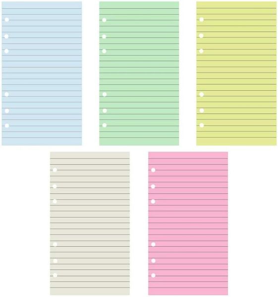 

notepads a6 colorful 6-hole refills inserts, 5-color loose leaf planner filler paper for binder personal organizer,50 sheets/100 pages, Purple;pink