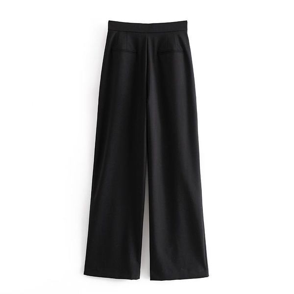 

wide leg solid women capri high waist loose office fashion long trousers spring autumn, Black;white