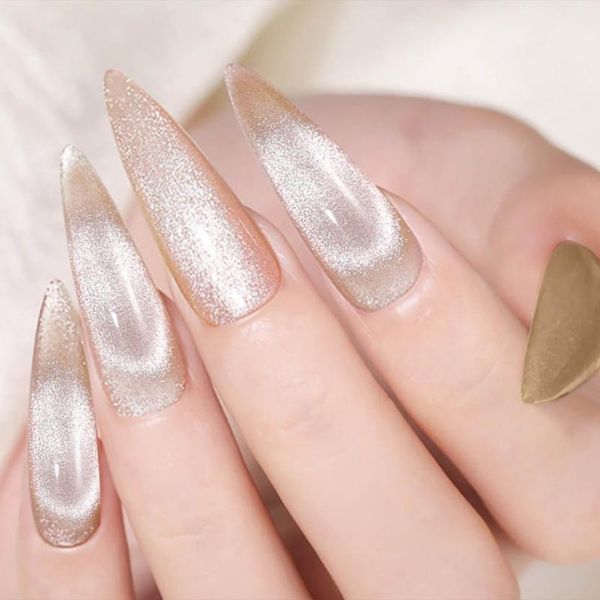 

nail art kits cat eye gel polish uv led semi-permanent varnish glitter shiny light cured color changing for home salon women