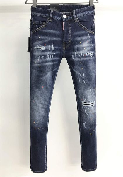 

2021 new arrivals d2 mens luxury designer denim jeans holes trousers dsquare biker pants men's clothing 9813, Blue