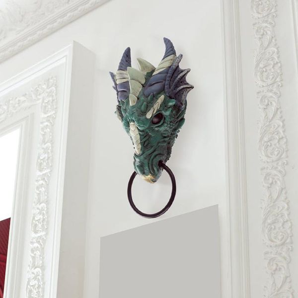 

handles & pulls dragon door knocker resin smulation special statue figurine decoration for wall ornament k9store