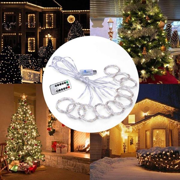 Stringhe 3M USB LED Luci a stringa Decorazione natalizia Telecomando Ghirlanda di nozze Lampada per tende Vacanze per finestre Decorazioni per esterni per la casa