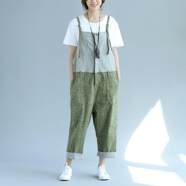 

women's jumpsuits & rompers split joint casual romper loose plus size suspenders trousers fashion women jumpsuit with pocket female den, Black;white