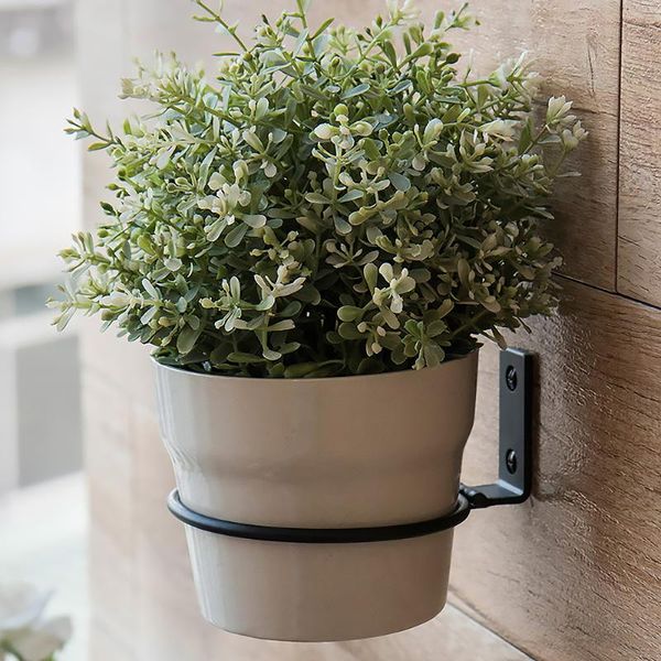 

planters & pots 3pcs garden flower pot trays wall mounted folding metal ring holder planter tray stand balcony home decor