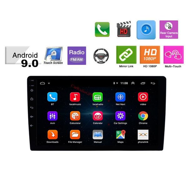 Android 10 Universal Auto Video Radio GPS Navigationssystem mit Telefon WIFI Unterstützung 1080P Multimedia Player