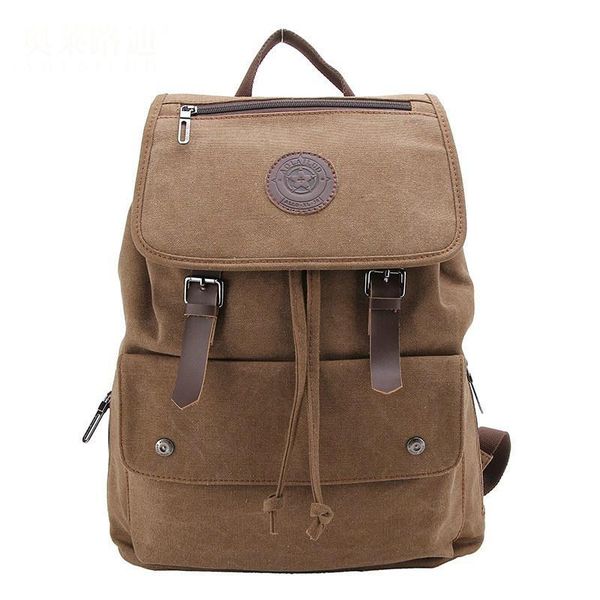 

school bags 2021 fashion vintage man's canvas backpack travel schoolbag male men large capacity rucksack shoulder