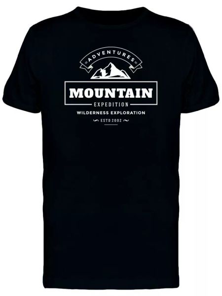 

adventures mountain estd 2002 men's tee -image by shutterstock, White;black