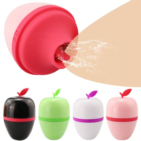 Massaggio Cute Apple Tongue Licking Vibratore Vagina Stimolatore del clitoride Altre modalità Massaggiatore per capezzoli Giocattoli sessuali per donna Masturbatore femminile