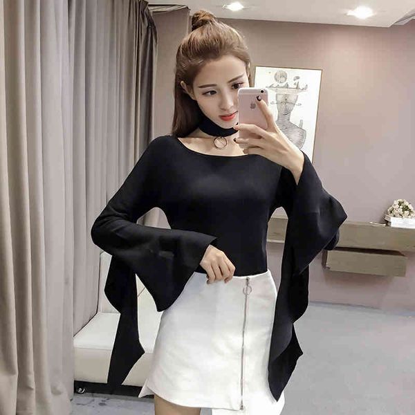 

sweater woman winter 2021 knitted sweater long sleeve shirt pullover sweaters women, White;black