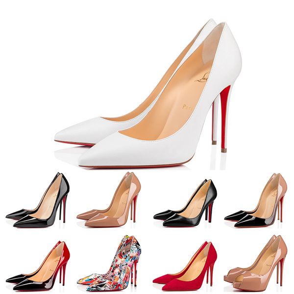 

louboutin christian red bottoms designer shoes cl high heels 8  12cm nude so kate womens ladies dress part wedding genuine leather point t, Black