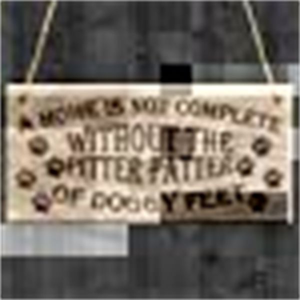 

1 brown wood dog footprints wooden plaque pendant tag i143765