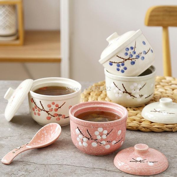 

bowls japanese-style hand-painted underglaze ceramic tableware 300ml single edible small bird's nest stew and water-proof pot