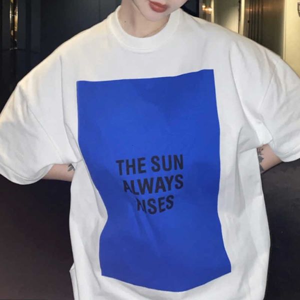 

women's t-shirt letter cozy printing tees women summer short sleeve o neck loose shirts casual cotton good quality 2021 fkta, White