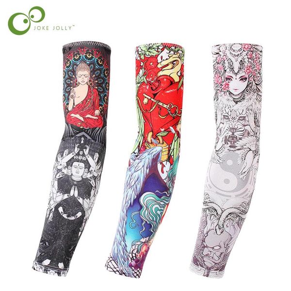 

sports gloves 1pair ice fabric cycling arm warmers basketball sleeve running sleeves bicycle camping summer safety gyh, Black