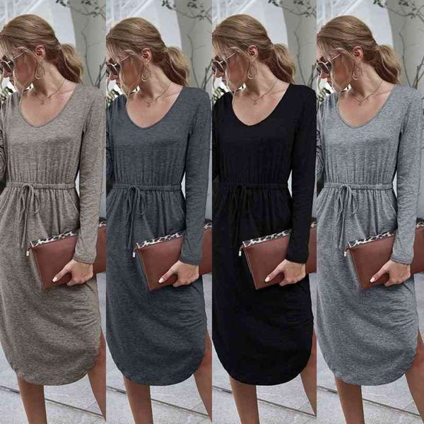 

dress fashion with low-cut v dividing bodycon dresses korean party club streetwear femme bathrobe, Black;gray